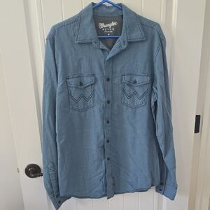 Wrangler Blue Casual Button Down Shirt